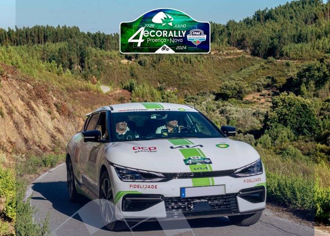 Os vencedores Eduardo Carpinteiro Albino / José Carlos Figueiredo em KIA EV6 GT Line